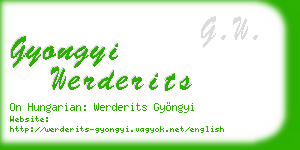 gyongyi werderits business card